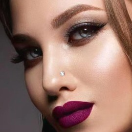 Diamond Nose Studs Screw Nose Rings Studs Corkscrew 20G Nose Piercing Nostril Jewelry for Women