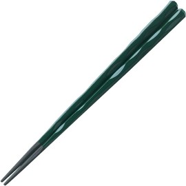 Fukui Craft Chopsticks PBT Resin Coated Chopsticks Made in Japan Dishwasher Safe Hexagonal Single Blade Carving Chopsticks Green Painting 22.5cm Made in Japan