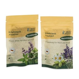 GRÜNSPECHT Kräuterpads für erholsamen Schlaf und Erkältungszeit, beruhigend, Nachfüllpackung mit je 3x Pads „Traumzeit“ und „Atemfrei“ (1503-V5)