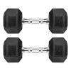 Bluelander Par Mancuernas Hexagonales Caucho 25lb 11.33 Kg Gym Crossfit