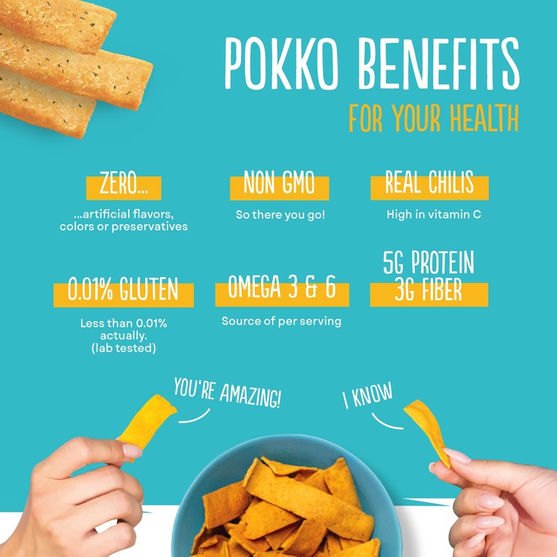 POKKO Creamy Dill Rice & Chickpea Chips – 24-Pack Tangy