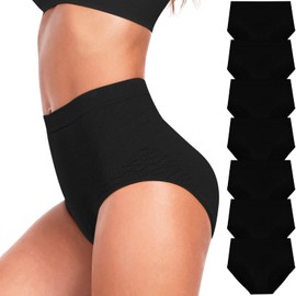 Sudally 7 Pack Womens High Waisted Briefs Underwear Full Coverage Stretch Cool Comfort Ladies Panties