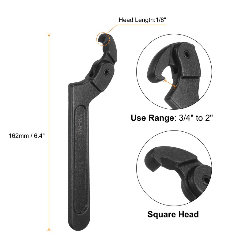 HARFINGTON C Hook Spanner Wrench, 3/4 to 2 inches Adjustable