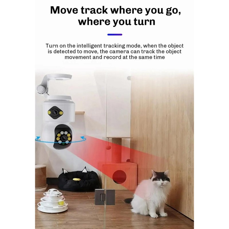 Home Security Camera Dual 2MP Lens Wireless WiFi Two Way