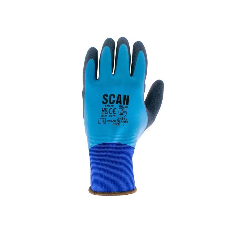 Scan SCAGLOLAWPXX Waterproof Gloves with Latex Palm - Size 11