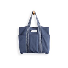 ODODOS 29L Oversized Canvas Tote Bag Large Capacity Open Top Shoulder Bags for Gym Workout Shopping Beach Travel, Navy