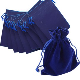 Time to Sparkle 10pcs 7x9cm Velvet Drawstring Bags Velvet Pouches for Jewelry Gift Packaging Wedding, Navy Blue