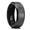 King Will Men's Black Titanium Celtic Knot Wedding Bands 8mm