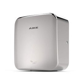 AIKE Heavy Duty Jet Cube High Speed Hand Dryer For Bathroom 110V 1400W, Model AK2800C Polished Stainless Steel Cover