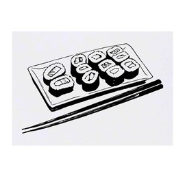'Sushi Plate' Temporary Tattoo - Water Resistant, Skin-Safe, Non-Toxic Transfer (TO00074995)