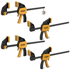 6" Mini Bar Clamps for Woodworking, 4-Piece One-Handed F Clamp/Spreader, 75LBS Load Limit Wood Clamp, Quick Release Grip Clamps for Table Wood Working, Light-duty Tools