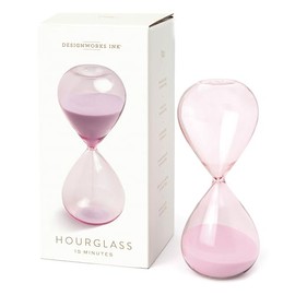 Designworks Ink Retro Glas-Timer 15 Minuten, Sanduhr aus Glas in der Farbe Lilac, Höhe: 16,5 cm