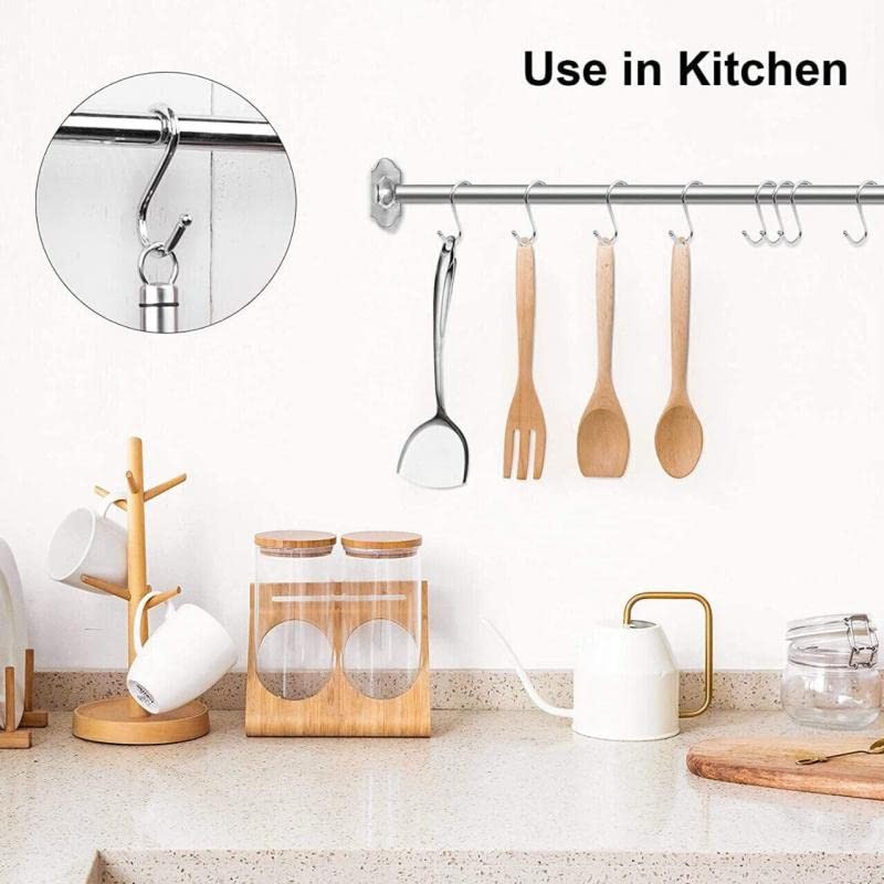 AIMALL Stainless Steel S Shape Hooks Kitchen Hanger Rack Clothes