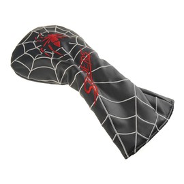 GOOACTION 1PC Spider Golf Club Driver Head Cover with Creative Embroidery Pattern Synthetic Leather Black Golf Headcovers