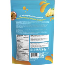 Organika Canadian-Made Electrolytes Powder- Pineapple Passionfruit Sachets- On the Go Sugar-Free Hydration and Electrolyte Replenishment with Prebiotics and Vitamin C- 3.5g x 20ct