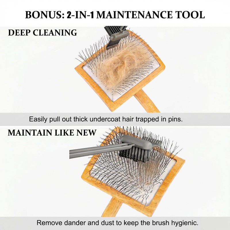 YOYUPETA 5-Piece Dog Grooming Kit, Large Long Pin Dog Slicker
