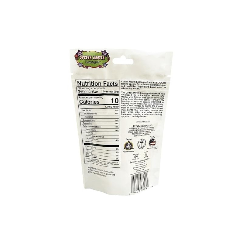 Cotton Mouth Dry Mouth Lozenges Fruit Mix Bag