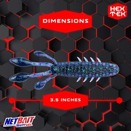 NetBait HexTek Supercharged with BAITFUEL 3.5'' EKO Craw - Junebug