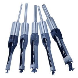 5Pcs Set Wood Square Hole Mortise Chisel Bit Woodworking Drill Bit Hole Cutter