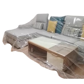 Senvitate Clear PEVA Waterproof & Dustproof Sofa Storage Covers,Plastic Furniture Bed Couch Protector Cover Shelter for Moving Protection,Cat Scratch Proof Sofa Cover (118" X 157" (300x400CM))