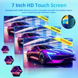 NHOPEEW Double Din Bluetooth Car Stereo - 7 Inch HD Touch Screen Car Radio - Mirror Link/Bluetooth Music/FM/EQ Audio/Seven Color Backlight/USB + 12 LEDs Backup Camera