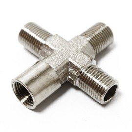 Wiltec Airbrush Compressed Air Distributor 4-Way, 3 x 9.51 mm (1/8 Inch) Male and 1 x 9.51 mm (1/8 Inch) IG, Metal Splitter Adapter