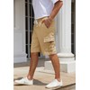 WICUSION Mens Twill Cargo Shorts Stretch Cotton Elastic Waist Multi-Pockets