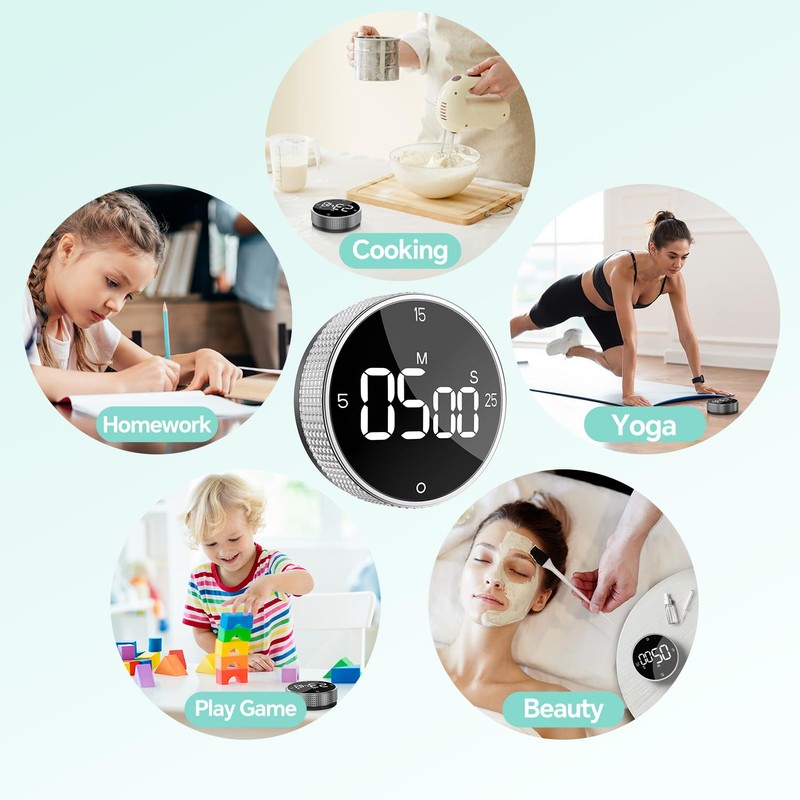 Digital Timers,Kitchen Visual timers LED Display Magnetic Countdown Countup Timer