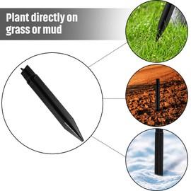 8.25 Inch Plastic Ground Spikes Stakes Solar Lights Spikes Replacement ABS Lights Stakes for Christmas Garden Lights (16 Pieces)