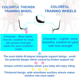 Bike Training Wheels, Pair of Heavy Duty Rear with Stabilizers Mounted Kit for Single Speed Bicycle with 12 14 16 18 20 Inch (Heavy Duty Purple, 12inch-20inch)