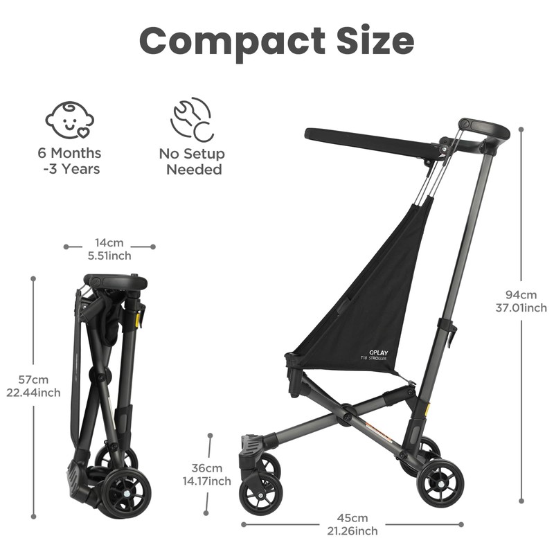 QPlay Ultra Lightweight Travel Stroller for Baby Aged 6-36 Months,