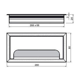 LIKERAINY Cable Bushing Desk Table Grommets 80x 280mm Cable Outlet Tidy Cover Insert Rectangular Cube Wire Organiser Aluminum Anodised Silver Pack of 2
