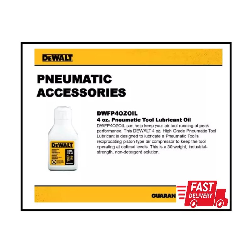 DeWalt 4 oz. Pneumatic Tool Lubricant air compressor Oil |