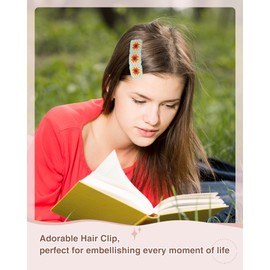 HAIMEIKANG Crochet Knitting Hair Clips for Girls - 10PCS Western Hair Clips for Women Sunflower,Handmade Crochet Hair Clips