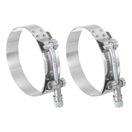 sourcing map T-Bolt Hose Clamp 2Pcs Working Range 76-84mm 201 Stainless Steel Bolt Intake Intercooler Clamps fo Intercooler Clamp Tube