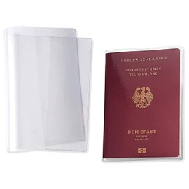 Passport Covers 5 Pack, Clear Plastic Passport Protector, Transparent Frosted Protective Passport Holders for Standard Size Passports RFID ID Card Covers Travel Organizer Accessories for Women Men