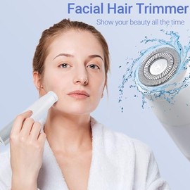 Afeitadora para mujer, recortadora de vello corporal 6 en 1, depilación facial y púbica, IPX7 impermeable, kit de afeitadora eléctrica para aseo en se