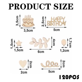 120 Stück Holz Konfetti Deko,Groß Tischdeko Geburtstag,Holzbuchstaben Happy Birthday Tischdeko,Streudeko Geburtstagsdeko Tisch Mädchen Junge,Geburtstagsfeier-Dekoration für Frauen Mann (Geburtstag)