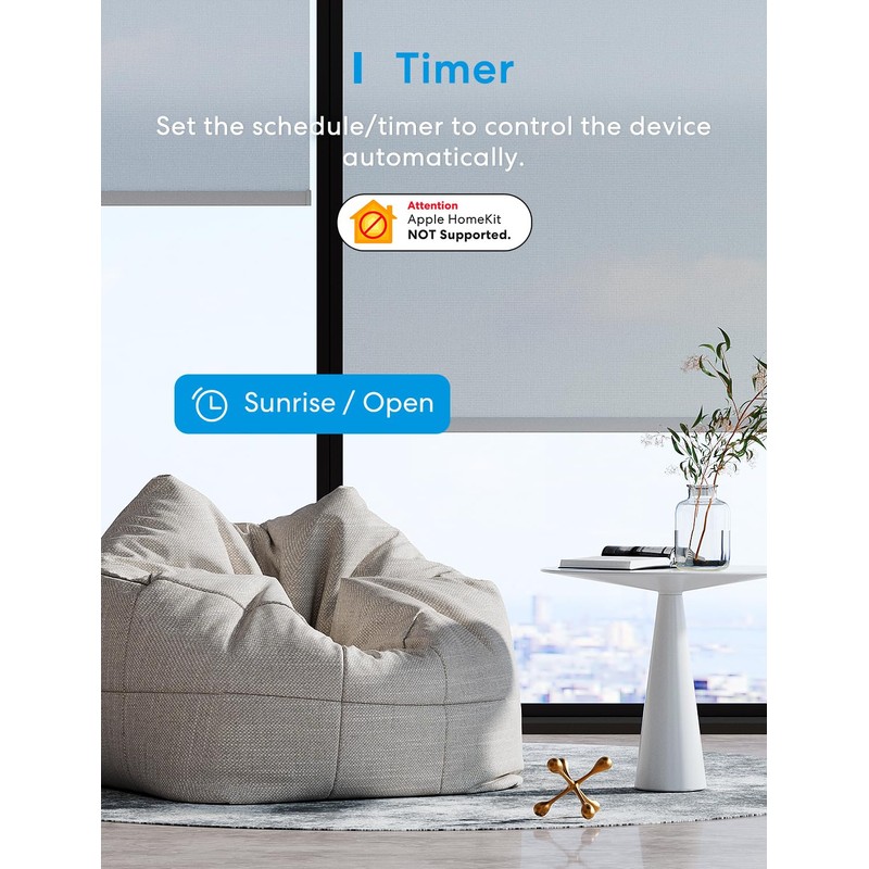 Meross Matte Smart Roller Shutter Switch WLAN for Blinds, Smart