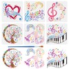 FINGERINSPIRE 6PCS Musical Symbols Stencils for Painting with Brush 11.8x11.8inch