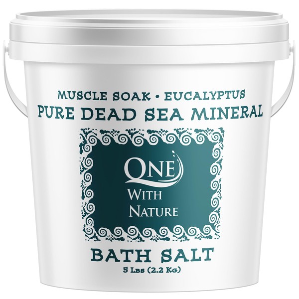 100% Pure Dead Sea Mineral Bath Salt 5Lb (Eucalyptus). Contains Sulfur, Magnesium, and 21 Essential Minerals.
