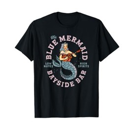 Sailor Mermaid Tattoo Vintage Guitar Music Travel Dive Bar T-Shirt
