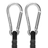 ZHOUBIN 24 Inch Black Bungee Cords with Carabiner Hooks,Black-2Pcs