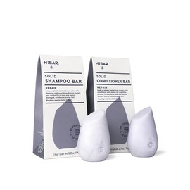 HiBAR - Repair Shampoo & Conditioner Set - For Damaged, Broken, Brittle Hair - Restore & Nourish - Quinoa Protein & Jojoba Oil - Plastic, Soap, Paraben & Sulfate-Free -Color Safe & Vegan -2 Solid Bars
