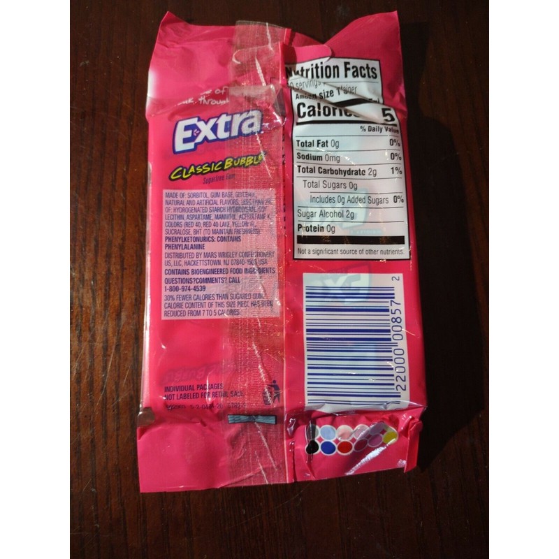 Wrigley Extra Long Lasting Flavor Classic Bubble