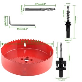 Luomorgo 137mm/5 3/8 inch Hole Saw with Arbor, 1 1/4 inch Cutting Depth HSS Bi-Metal Hole Cutter for Wood Cornhole Boards Plastic Drywall & Metal Sheet