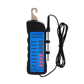 Electric Fence Voltage Tester, 12KV Digital Electric Fence Tester, Handheld Electric Fence Fault Finder, Farm Troubleshooting with 8 Neon Indicator Lights (2KV-12KV)