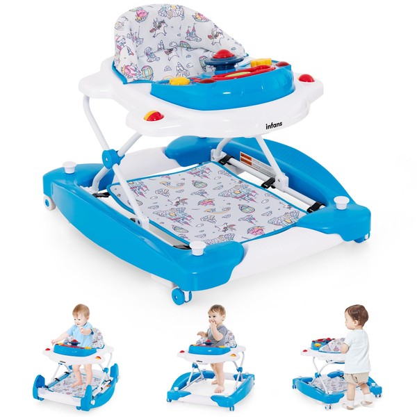 INFANS Baby Walker, 5 in 1 Behind Walker Learning Seated