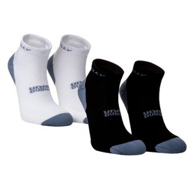 Hilly Unisex Active Quarter-Min (Twin Pack) Cushioning Running Socks, White / Black / Grey