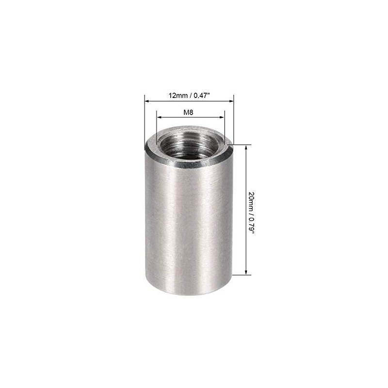 sourcing map M8 Round Connector Nuts, 304 Stainless Steel Coupling